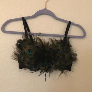Peacock feather bra